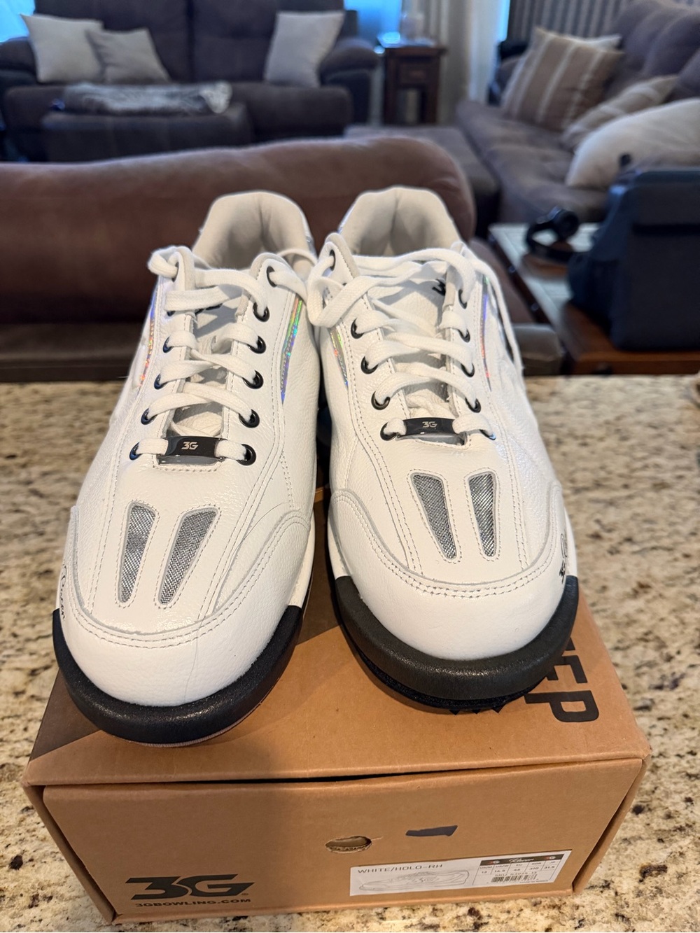 White Men’s Bowling Lace-Up Shoes